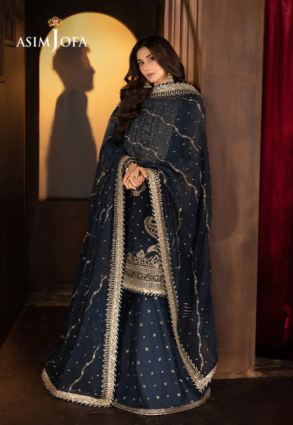 Asim Jofa chiffon Embroidered 3 piece Dress - J0488  Fashion Flare