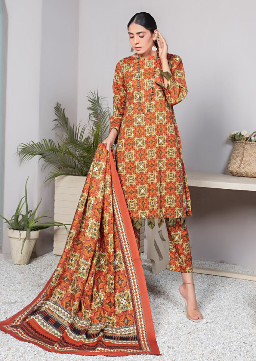 Original Fatima Noor Digital Printed Khaddar 3 pc 09671 Fashion Flare