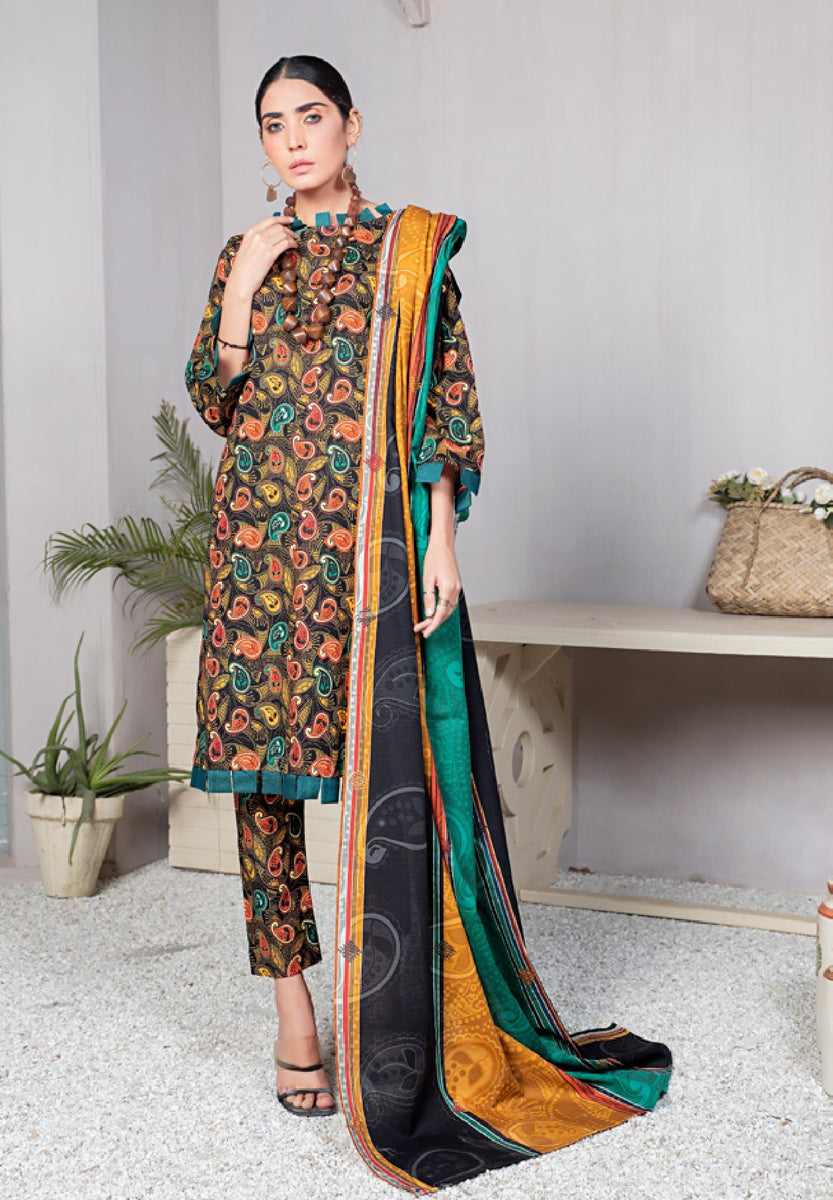 Original Fatima Noor Digital Printed Khaddar 3 pc 09673 Fashion Flare