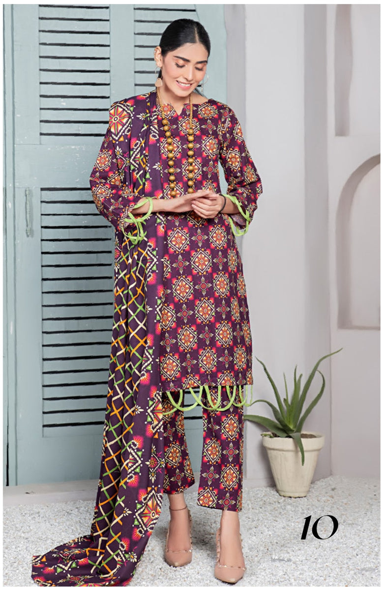 Original Fatima Noor Digital Printed Khaddar 3 pc 09678 Fashion Flare