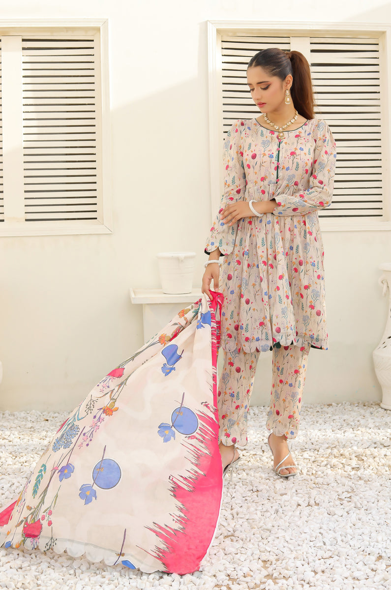 Fatima Noor Digital Printed Lawn 3 pc 09784 Stitched Fashion Flare