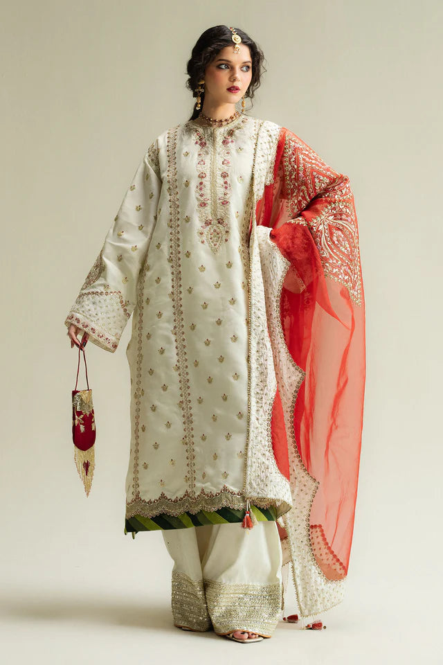 Zara Shahjahan SOZ Raw Silk Embroidered 3 Piece Dress - J1097 Fashion Flare Zara Shahjahan SOZ Raw Silk Embroidered 3 Piece Dress - J1097 Fashion Flare