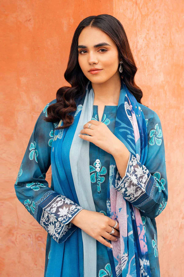 chinese dress ladies Buy Blue Embroidered Lawn 2-piece ready to wear Dress