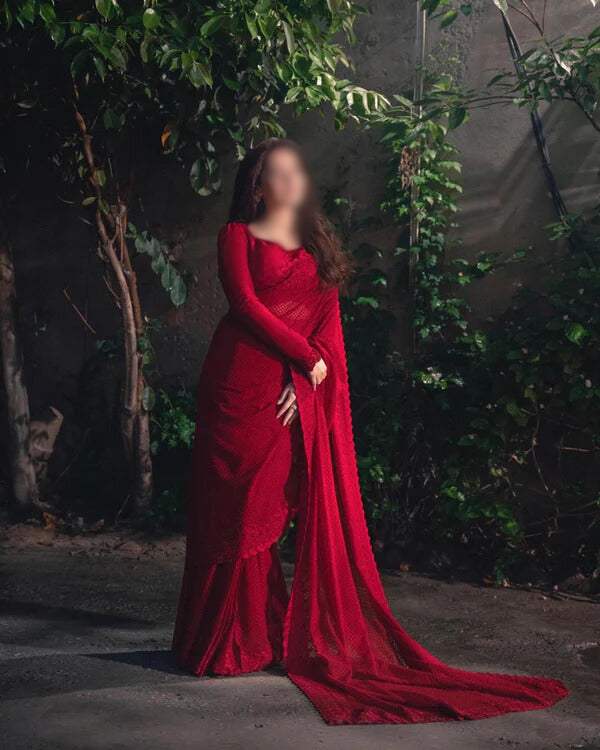 Hania Amir X Faiza Saqlain EVIA Chiffon Saree