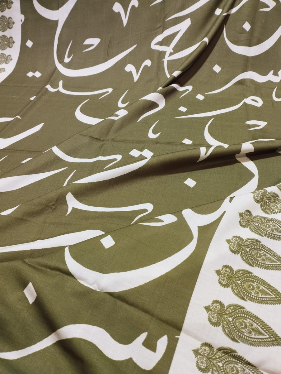 Urdu Literature Digital Printed Swiss Linen Shawl 09182 Fashion Flare