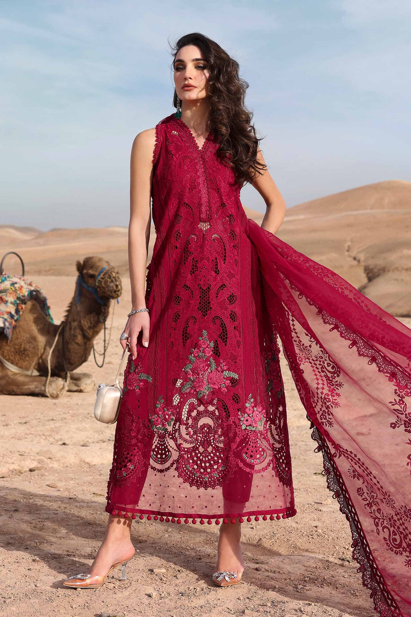 MariaB RED Luxury Lawn Embroidered 3 Piece Dress - 10527 MariaB RED Luxury Lawn Embroidered 3 Piece Dress - 10527