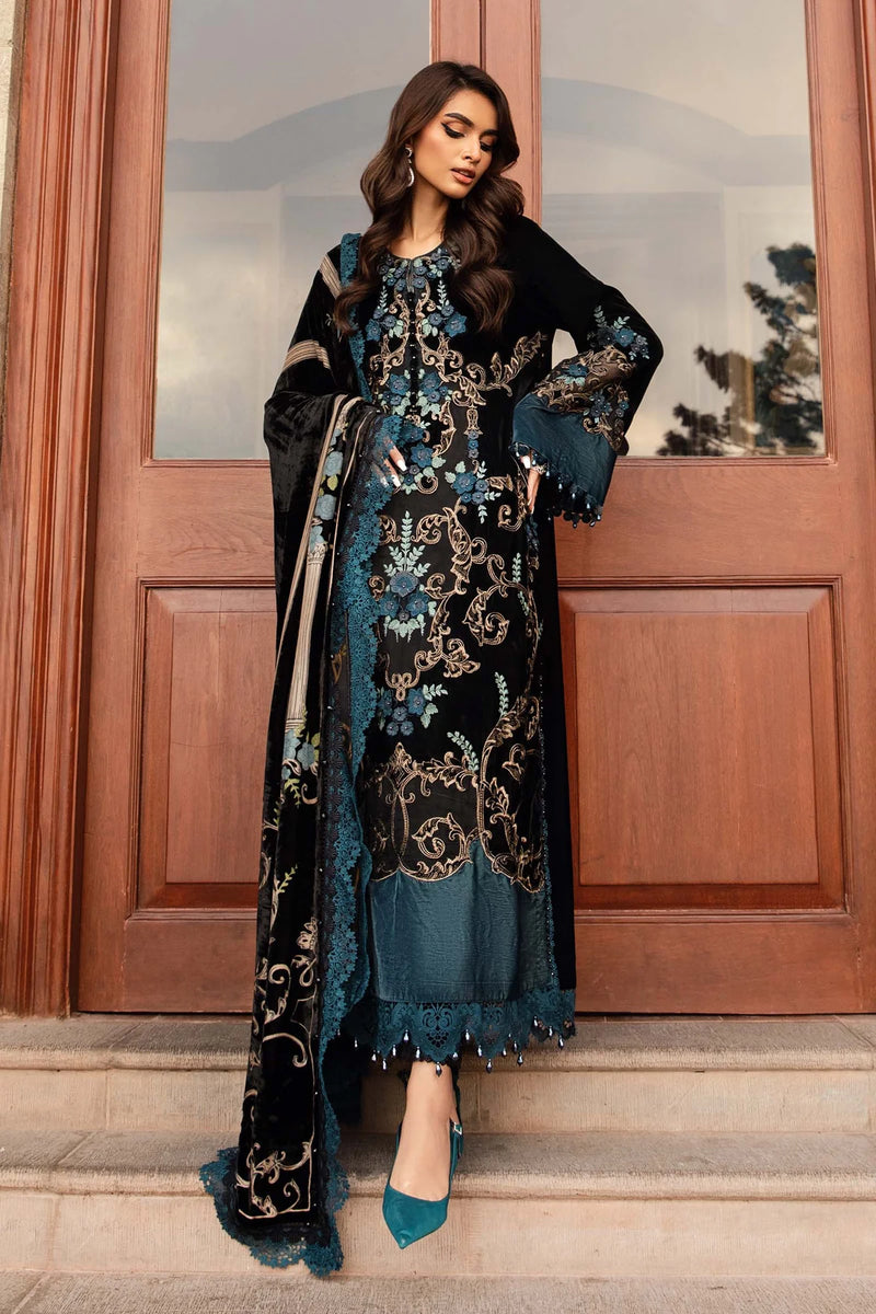 Maria B Embroidered Velvet 3 Piece Dress - 0494 Fashion Flare Maria B Embroidered Velvet 3 Piece Dress - 0494 Fashion Flare
