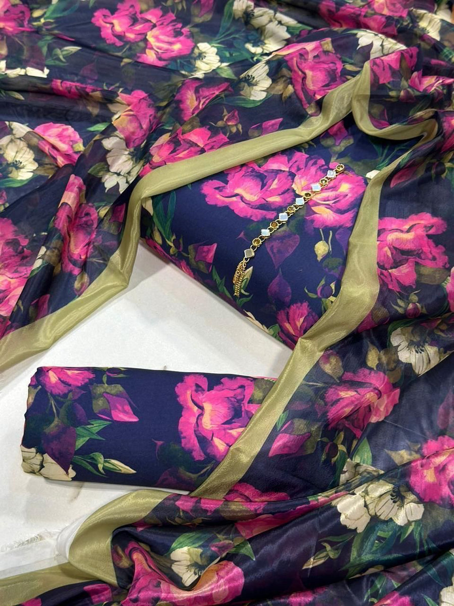 DIGITAL PRINTED SWISS LAWN 3pcs(PURPLE AROW) main image 1