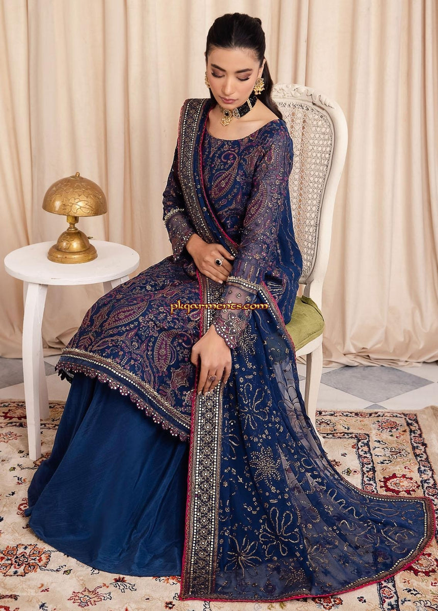 Diva By Izel Embroidered Chiffon Suits Unstitched 4 Piece IZL23DV Rossa - Luxury Collection