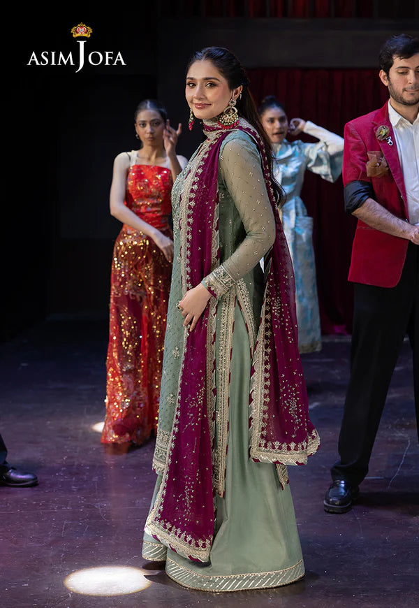 Asim Jofa Chiffon 3 Piece - J0052 - Embroidered