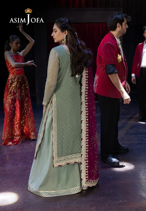 Asim Jofa Chiffon 3 Piece - J0052 - Embroidered