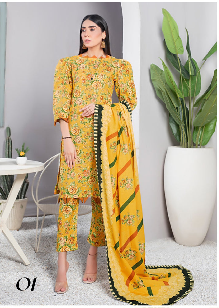 Original Fatima Noor Digital Printed Khaddar 3 pc - 09669