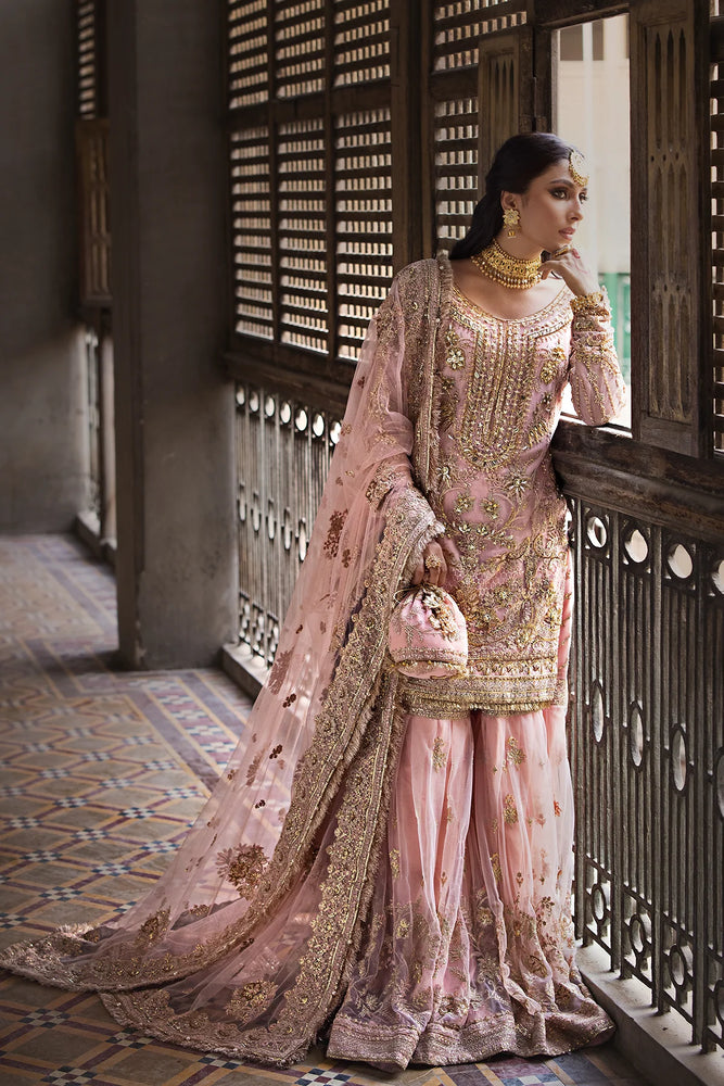Erum Khan SAHIBA Organza Hand Embellished & Embrodiered Gharara Dress - J1258