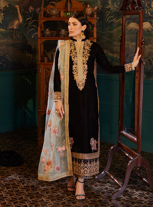 Zainab Chottani ANDLEEP 9000 micro Velvet 3 pc - 09880