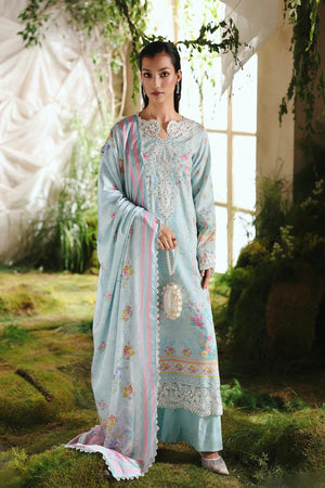 raj embroidered dress Raj Embroidered Paisley Cotton Tunic Dress Blue V-Neck 3/4 Sleeve S