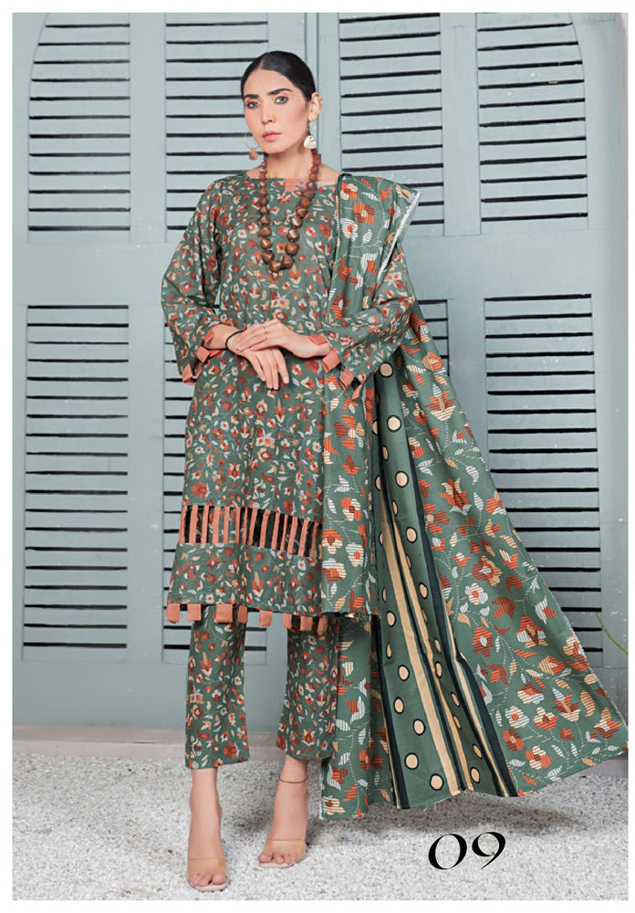 Original Fatima Noor Digital Printed Khaddar 3 pc - 09677