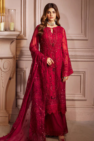 Emaan Adeel ELAINE Net Embroidered Hand Embellished 3 Piece Dress - 0169