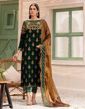 Emaan Adeel MAKHMAL 9000 micro Velvet 3 Piece - 11556