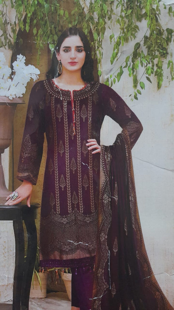 Charizma Jaquard Banarsi Lawn 3 pc - 08973