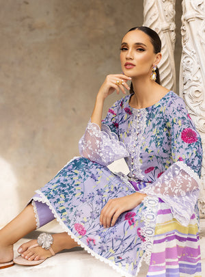 Zainab Chottani Tahra FROSTY-ORCHID Swiss Lawn 3 pc - 09173