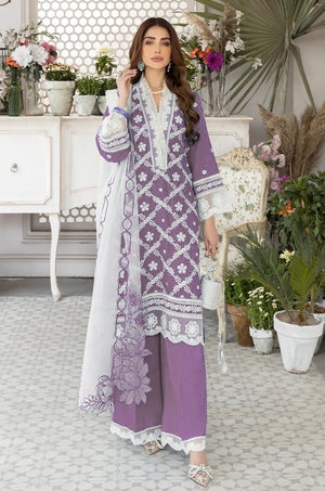 Mohgni Embroidered Chikankari Lawn 3 pc - 08847