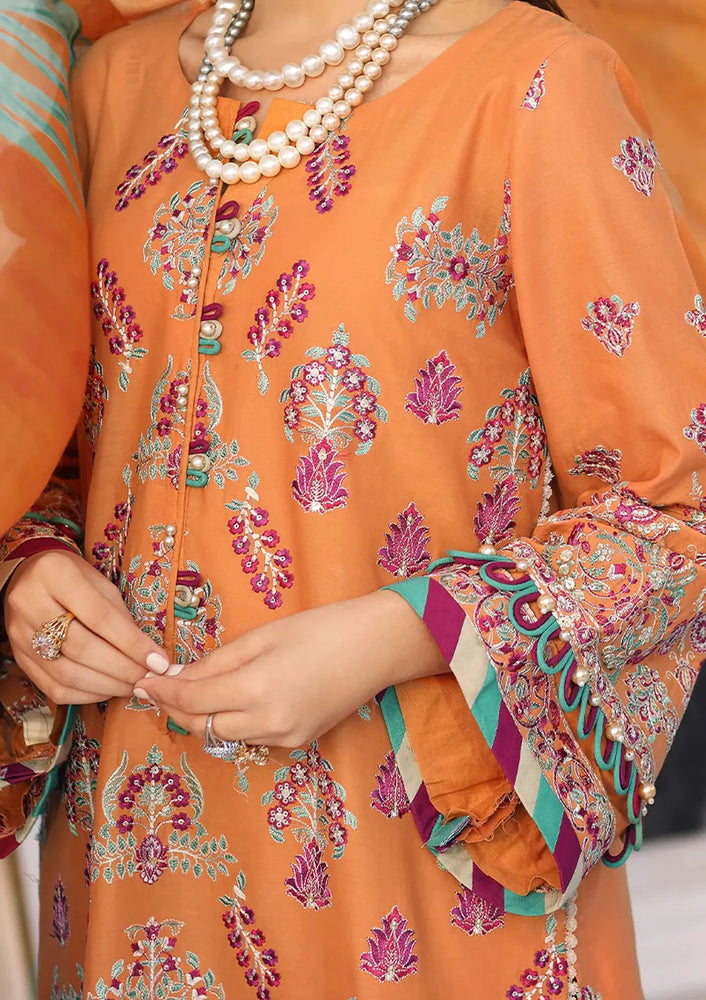 Elaf Festive TANGERINE Lawn 3 pc - 09048