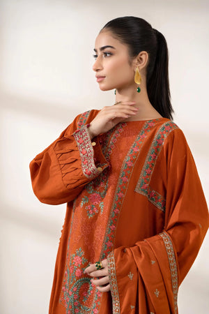 MariaB Luxury Pret Orange Cotton 3 pc - 09720