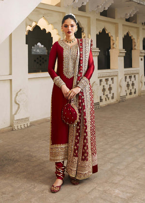 Kanwal Malik NOREEN Raw Silk Hand Made 3 Piece Wedding Formal Dress with Clutch - 20548