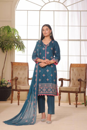Fatima Noor Winter Collection Embroidered Cotton 3 pc - 09608