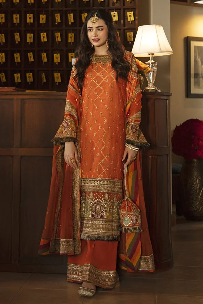 Qalamkar Embroidered Jacquard 3 pc - 09399