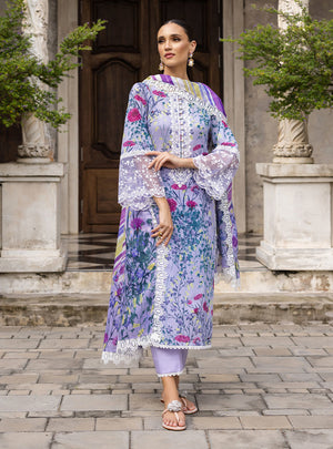 Zainab Chottani Tahra FROSTY-ORCHID Swiss Lawn 3 pc - 09173