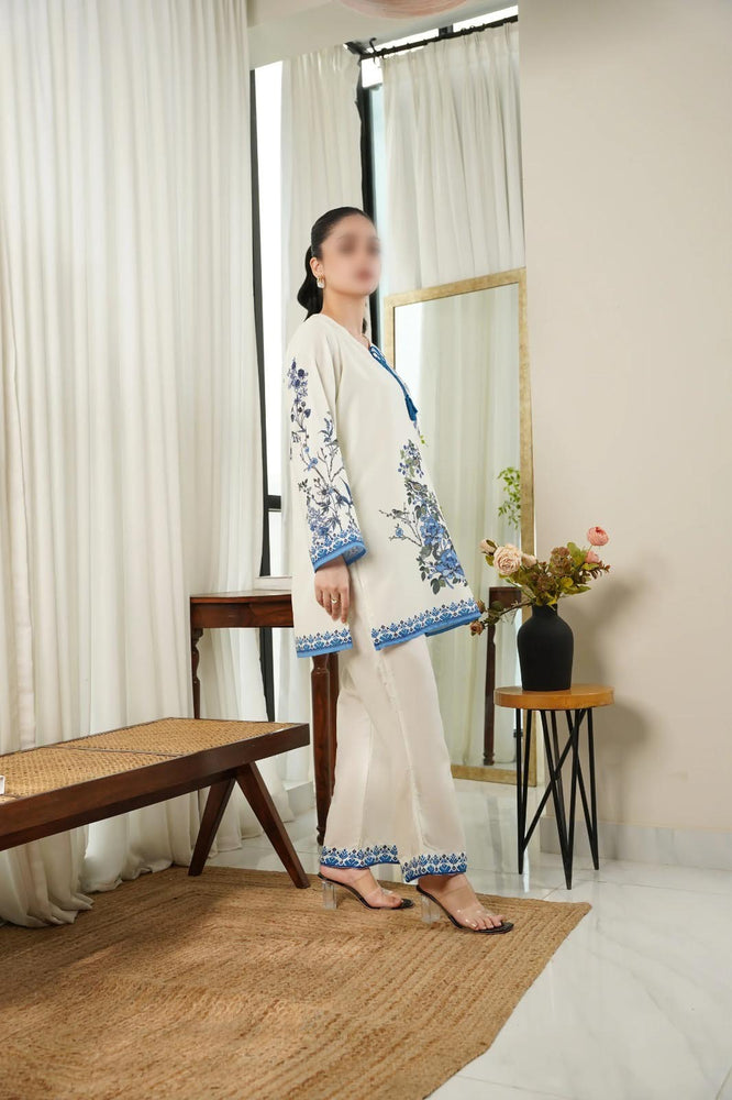 Original Factory Leftover Dhaga AMELIA Stitched Poly Cambric Digital Print 2 Piece Dress - J0116