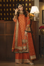 Qalamkar Embroidered Jacquard 3 pc - 09399