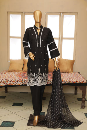 Fatima Noor Black Collection Lawn 3 pc - 08877