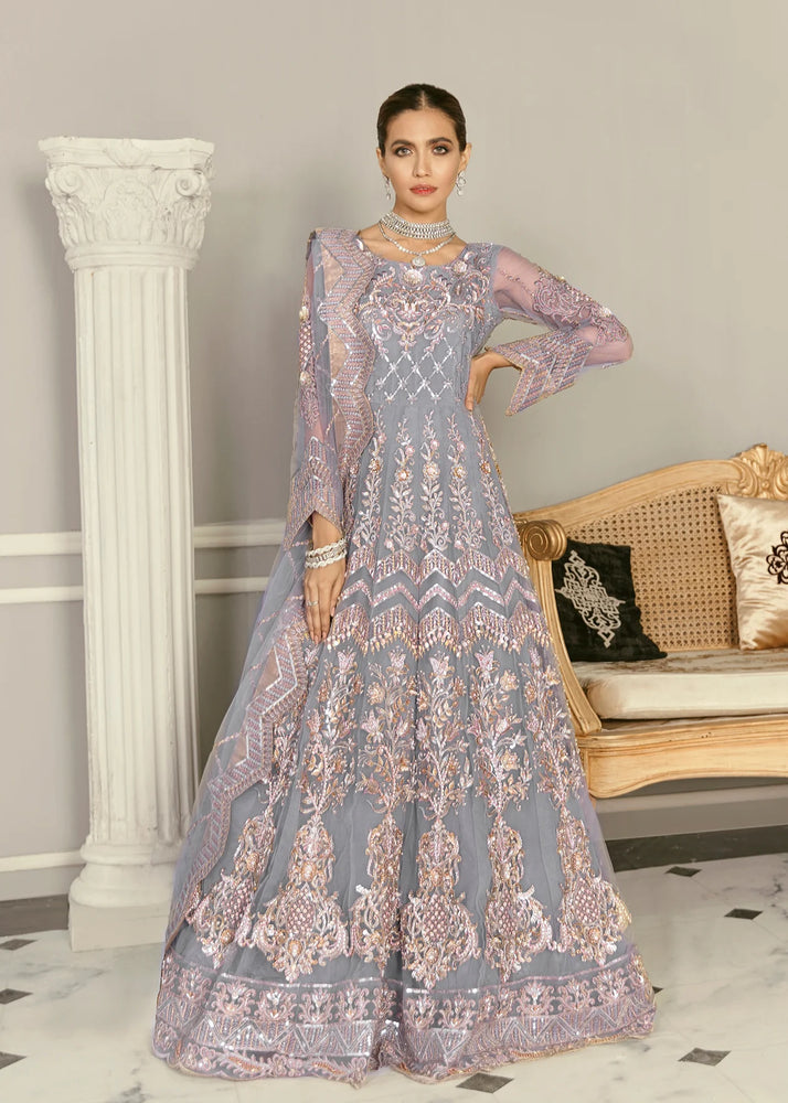 Akbar Aslam WISTERIA Net Maxi  3 Piece - 01642