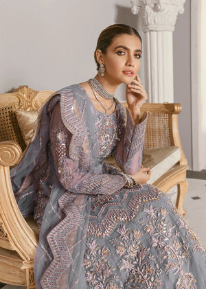 Akbar Aslam WISTERIA Net Maxi  3 Piece - 01642