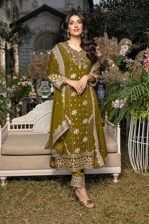 Azure Embroidered Luxury EDEN GLOW Cotton 3 pc - 09460