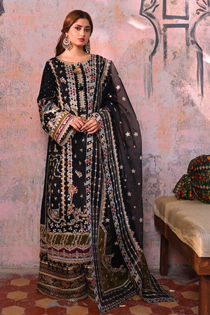 Qalamkar Sabiha Luxury Formals MAHENOOR Organza 3 pc - 09164