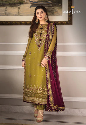 Asim Jofa ZARI SITARA Embroidered Chiffon 3 pc - 2023