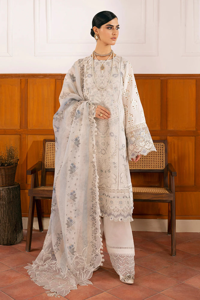 Baroque Embroidered Chikankari Lawn 3 pc - 09013