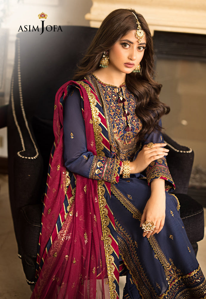 Asim Jofa Jhilmil Collection Chiffon 3 pc - 09873