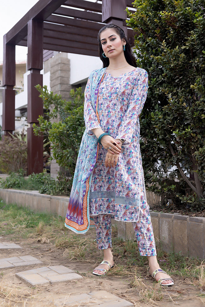 Fatima Noor Mid Summer Cambric Collection 3 pc - 09461 - Stitched