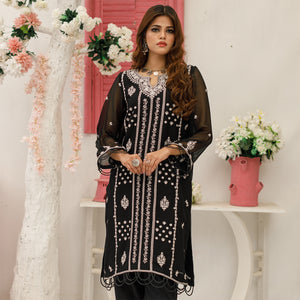 Original Leftover Akasya Jashan-e- Bahar KARAGUL Chiffon 2 pc - 09815