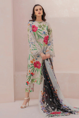 Baroque Digital Printed Co Ord Pure Lawn 3 pc - 10088