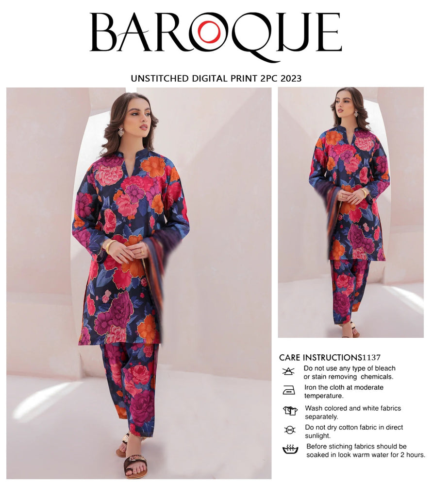 Baroque Digital Printed Co Ord Lawn 2 pc - 09020