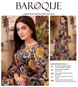 Baroque Digital Printed Co Ord Lawn 2 pc - 08817