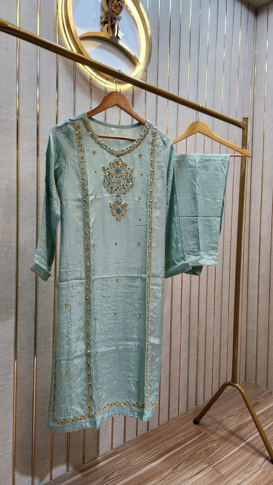 Original Fatima Noor Wedding Formal Raw Silk 2 Piece Dress - 20530