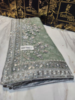 Original Indian Saree Net  Hand Embellished & Embroidered - 20920