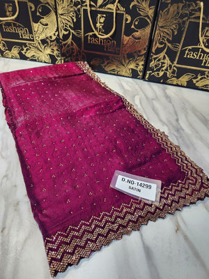 Original Indian Sheesha Velvet Satin with Zircon Stone - 0100