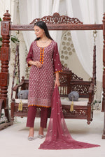 Fatima Noor Winter Collection Embroidered Cotton 3 pc - 09598